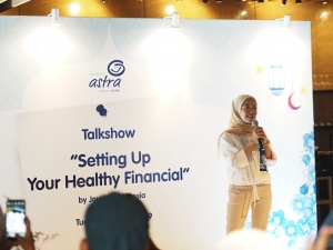 Financial advisor Jouska Indonesia, Dewi Syahputri saat memberikan tips mengenai perencanaan keuangan sehat.