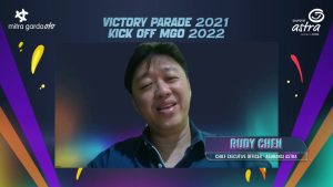 CEO Asuransi Astra, Rudy Chen mengungkapkan rasa terima kasih dan apresiasinya atas kinerja seluruh Mitra Garda Oto di tahun 2021 dan memberikan motivasi untuk optimis di tahun 2022